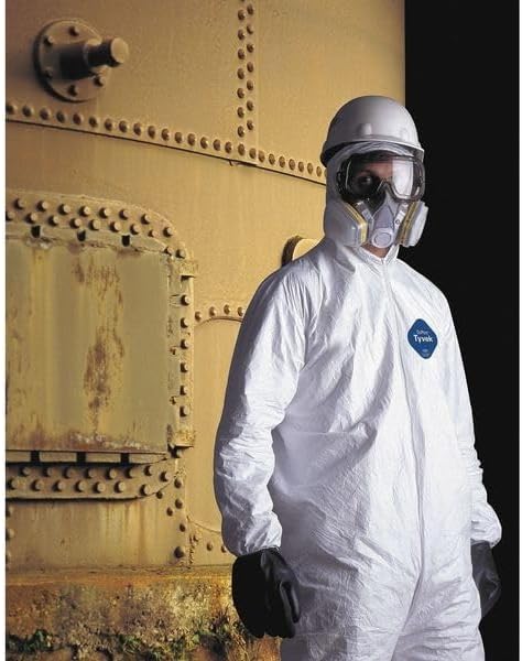 DuPont Tyvek 400 TY127S Disposable Protective Coverall with Respirator-Fit Hood and Elastic Cuff, White - Image 3