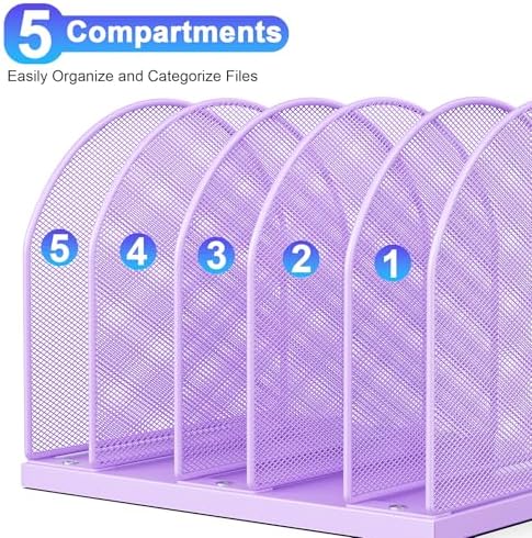 gianotter Desktop File Organizer with 5 Compartments - Image 5