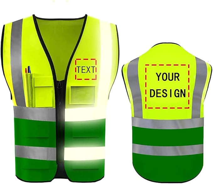 YOWESHOP High Reflective Visibility Safety Vest Custom Your Logo Safety Workwear by YOWESHOP