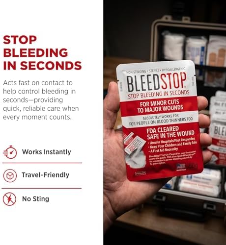 BleedStop™ First Aid Powder for Blood Clotting, Trauma Kit, Blood Thinner Patients, Camping Safety, and Survival Equipment for Moderate to Severe Bleeding Wounds or Nosebleeds 5 Pack 15g - Image 4