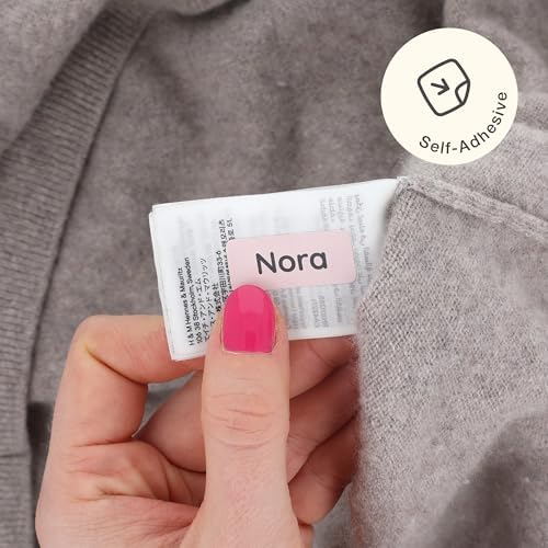 TeddyLabels - Clothing Labels for Nursing Home (60) – Self-Adhesive Name Tags for Clothes and Personal Items. Personalized Labels for Daycare, Nursing Homes, and Laundry Use - Baby Pink - Image 2