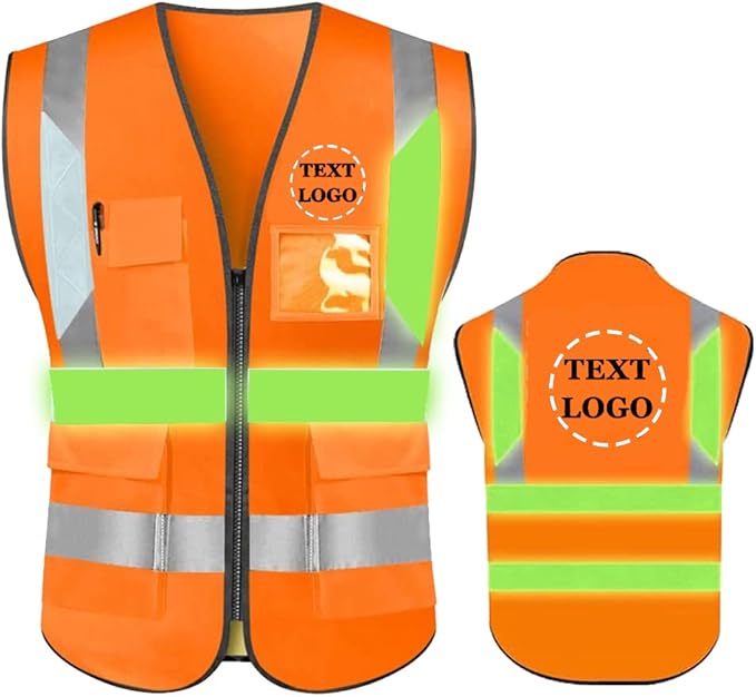 YOWESHOP High Reflective Visibility Safety Vest Custom Your Logo Safety Workwear by YOWESHOP