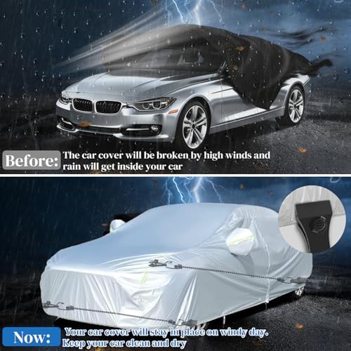 Hlogree 2PCS Car Cover Gust Straps Wind Protector,Bungee Cords Hook Clips - Image 2