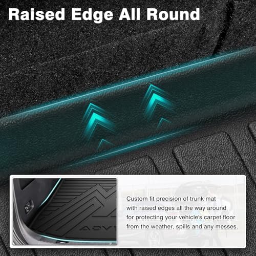 Mixsuper Cargo Liner for Ford Edge 2015-2025, Trunk Mat Backrest Mat for Ford Edge Accessories Cargo Mat Rear Trunk Liner Black - Image 6