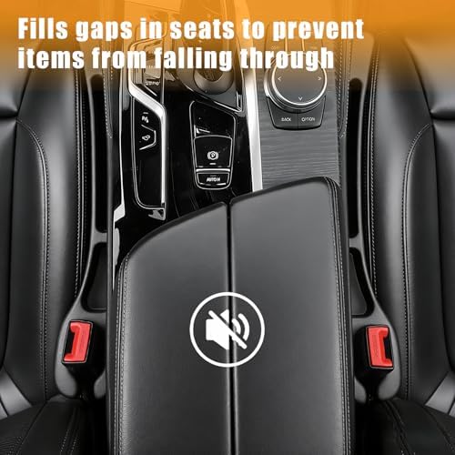 Car Seat Gap Filler Organizer, Anti-Drop Seat Gap Filler 2 Pack Black - Image 4