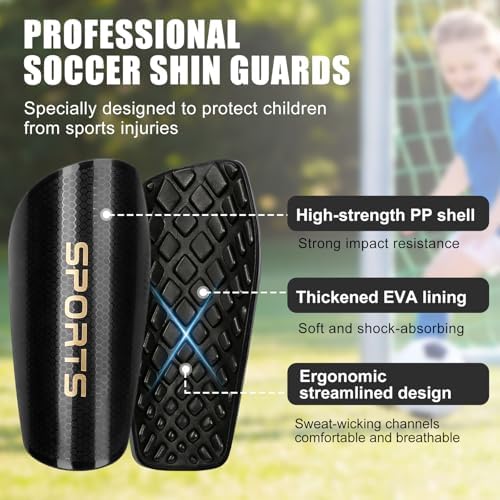 Soccer Shin Guards for Kids Youth Toddler, Shin Pads for Age 2-12 - Image 3