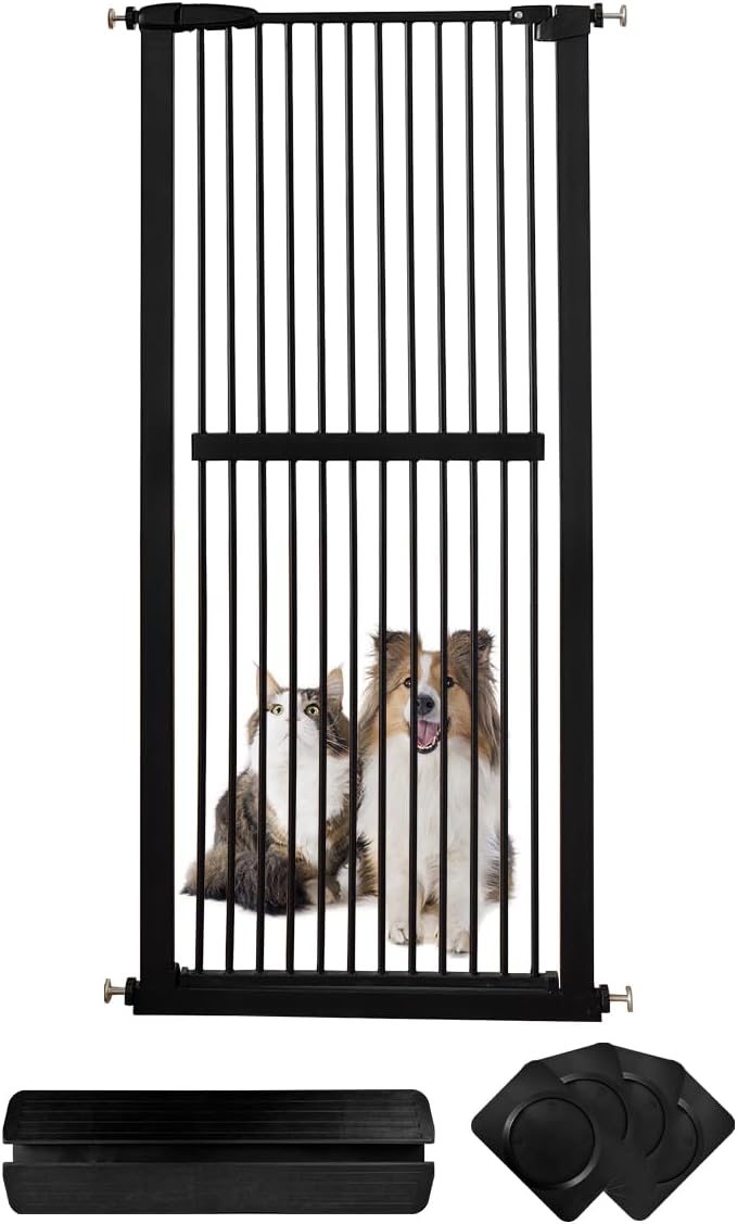 Lumizone Extra Tall Cat Gate 61.02" High Pressure Mounted Extra Wide by Lumizone