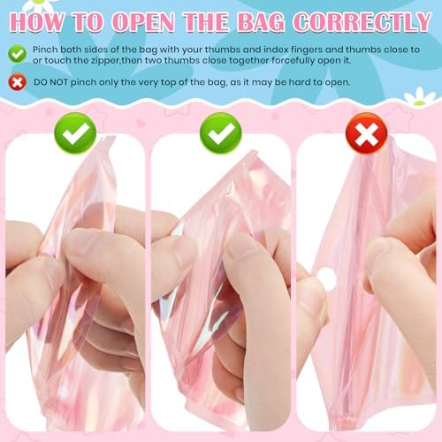 FUNFERY 4x6 inch Rainbow Clear Window Smell Proof Holographic Mylar Bags - Image 7