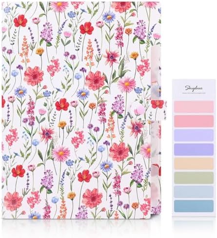 SKYDUE Accordion File Organizer, Floral Expanding File Folders with 5 Pockets, Cute Document Organizer for Paper Bills Receipt Storage, School Office & Hospital Supplies Letter/A4 Size White - Image 2