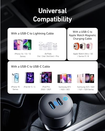 Anker 40W 2-Port PowerIQ 3.0 USB C Fast Charging Car Charger - Image 6