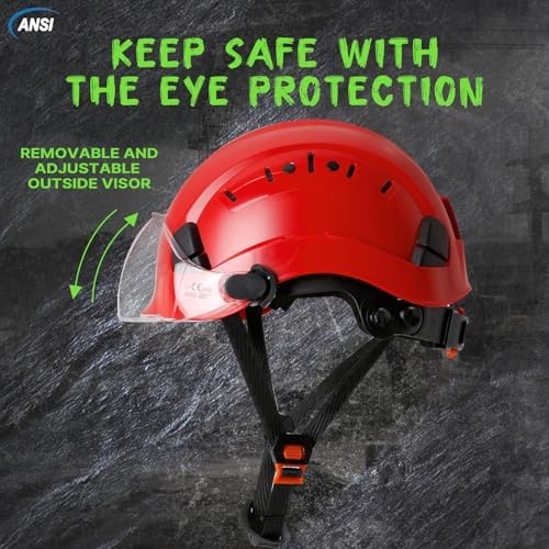 Aolamegs Construction Hard Hat with Visor and Chin Strap for Men,ANSI Z89.1 - Image 3