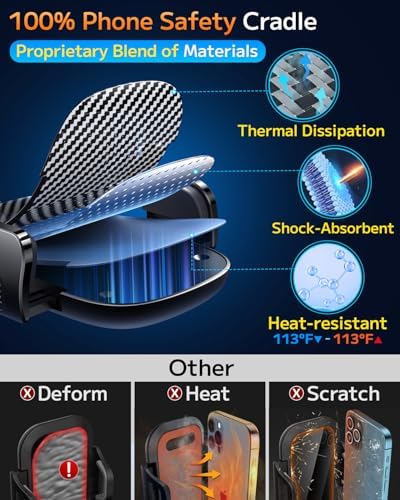 Qifutan Phone Holders for Your Car with Military-Grade Suction Phone Stand for Car [Super Stable] Automobile Car Mount for iPhone Universal Car Dashboard Windshield Mount Fit iPhone Smartphones - Image 5