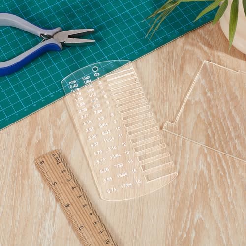 BENECREAT Acrylic Leather Thickness Gauge, Size Inspection Tool, Thickness Gauge for Welding Metal Plate Wire Size or Key Chain Decoration (5.9x2.9 Inch) - Image 4
