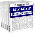 Filter King 14x14x2 Air Filter MERV 8, AC Furnace Filters (5-Pack) by FilterKing