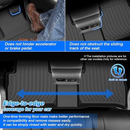Santa Fe Floor Mats - Car Mats for Hyundai Santa Fe Gas 2021-2023(Not for Hybrid), All Weather Floor Mats and Cargo Liner for Santa Fe Accessories, Heavy Duty Rubber Mats, Car Accessories - Image 4