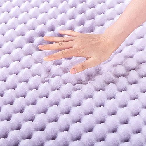 Best Price Mattress 2 Inch Egg Crate Memory Foam Mattress Topper with Soothing Lavender Infusion, CertiPUR-US Certified, Dorm Essentials, Full - Image 4