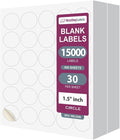 NextDayLabels - 1.5 Inch Round Labels - Matte White Blank Laser/Inkjet Printer by NextDayLabels