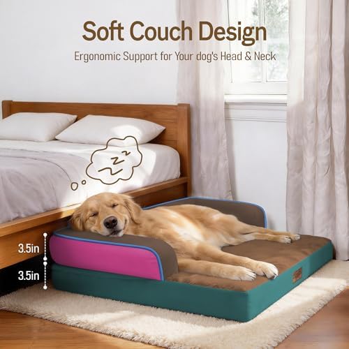 Comfort Expression Washable Dog Bed with Bolster for Medium to Large Dogs - Image 3