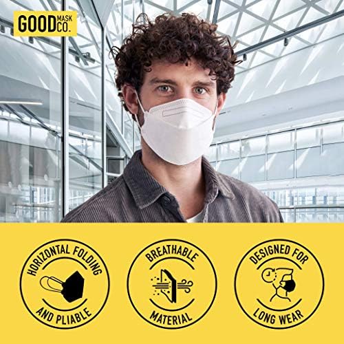 Good Mask Co. Good Comfort KN95, Disposable KN95, Folding, Comfortable, Bulk Face Masks (25 Pack of Masks, White) - Image 5