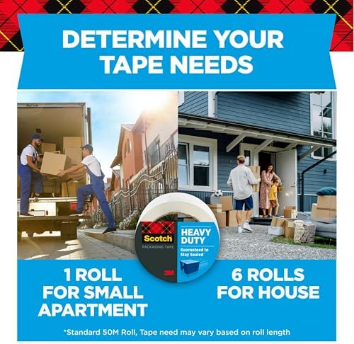 Scotch Heavy Duty Packing Tape, Clear | 1.88 in. x 54.6 yd. | For Shipping | 1 Roll, Pack of 12 - Image 5