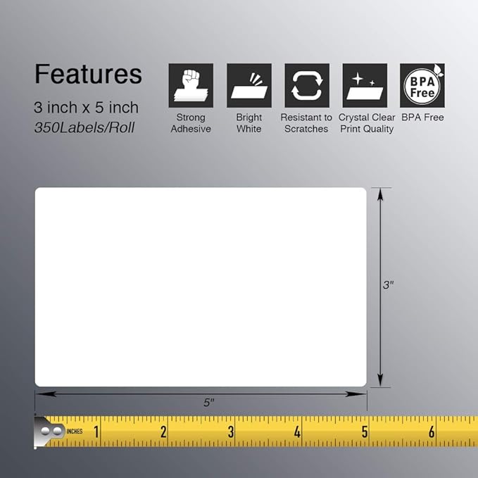 BETCKEY - 3" x 5" Multipurpose & Large Shipping Labels Compatible - Image 2