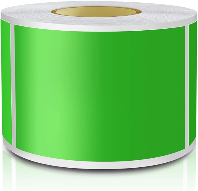 Green Rectangle Sticker Labels 3×2 Inch Vinyl Stickers Color Coding Name Tags - Image 2