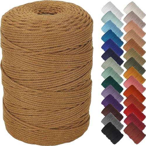 NOANTA Coffee Macrame Cord 3mm x 328yards, Colored Cotton Rope Macrame Yarn by NOANTA