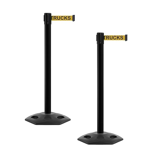 CCW Series WBB-200 Set of 2 Outdoor Safety Rubber Base Stanchion Retractable by Crowd+Control+Warehouse