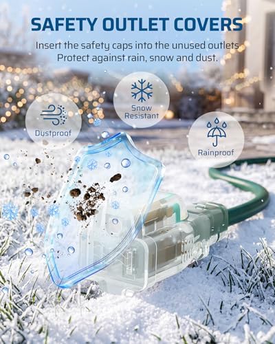 DEWENWILS 50FT Outdoor Extension Cord, 6 Outlets Plugs with Indicator Light - Image 6