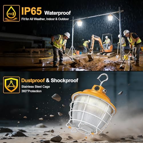 80W LED Temporary Work Light, Outdoor LED Construction Light 15000LM 4Pack - Image 4