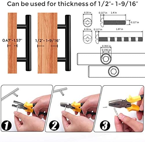 Ravinte Cabinet Handles,5" Length,3" Hole Center,Matte Black,30 Pack - Image 4