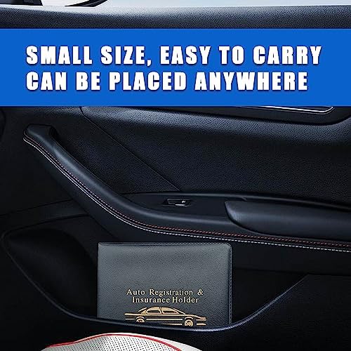 Ziciner Car Registration Insurance Holder, 2Pack Essential Auto Card Document Glove Box Organizer with Touch Fastener, Vehicle Interior Accessories Perfect for Most Car, Truck, SUV (Black/Gold Words) - Image 6