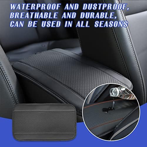 Ziciner Leather Car Center Console Armrest Pad, PU Waterproof Auto Seat Box Cover Protector, Hand Rest Cushion Protection Pad, Vehicles Interior Accessories Universal for Truck,SUV (Gray A) - Image 6