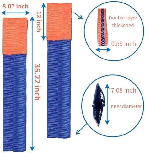 Forklift Accessories, Fork Covers, for forklifts 36"-42" long and 3"-7" wide, Made of Thickened Nylon to Prevent Scratching Goods, Suitable for Light-Duty Handling, Blue with Orange Fork Tips, 1 Pair. - Image 2