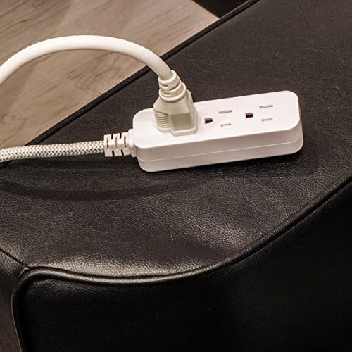 GE 3-Outlet Power Strip Braided Extension Cord with Multiple Outlets Grounded Flat Plug ETL Listed White 40530, 15 Ft (Pack of 12) - Image 6