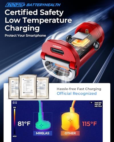 MRGLAS【Upgraded】 125W USB C Car Charger Super Fast Charging for iPhone 18 - Image 6