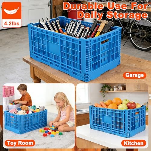 72L Collapsible Milk Crate with Handles, - Image 5