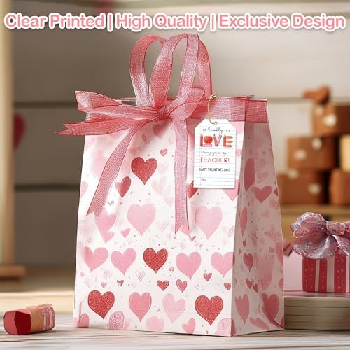 Valentine's Day Gift Tags, 50 Happy Valentine's Day Tags with String - Image 5