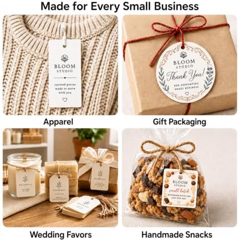 100 PCS Custom Hang Tags, Personalized Tags with Logo Text Image - Image 5