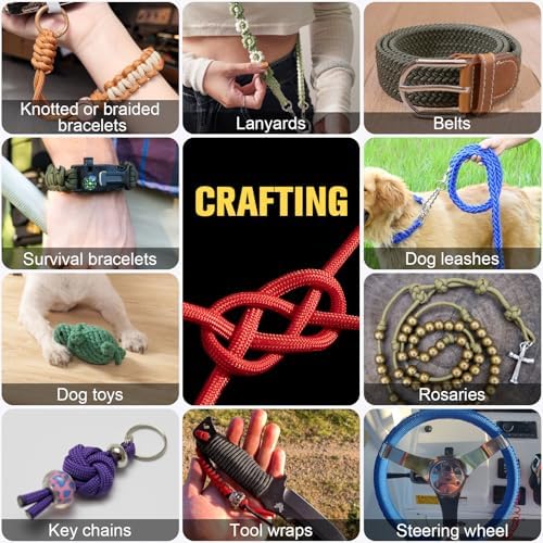 Paracord Rope 750 lb - 200ft 5/32" Parachute Cord 4MM 12-Strand para Cord - Heavy Duty Spool String for Survival,Camping Gear, Survival Bracelet, Clothesline - Blue - Image 7