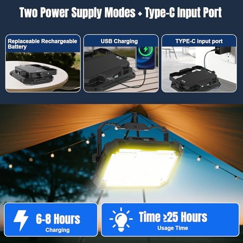 400W 32000LM LED Work Light, 32000mAh Rechargeable, Magnetic IP66 - Image 3