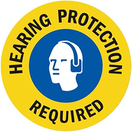 Mighty Line Hearing Protection Required Floor Sign Sticker, Heavy-Duty by MightyLine