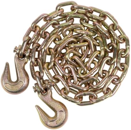 Mytee Products 1/2 Inch x 12 FT Grade 70 Binder Chain with Clevis Grab Hooks - G70 Transport Tow Chain - 11,300 Lbs Working Load Limit by MyteeProducts