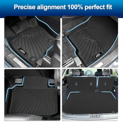 Peleus Floor Mats for Ford Edge 2015-2024 2025 2026,TPE All Weather Protection 2 Rows Car Floor Liners with Cargo Liner Backrest Mat for Ford Edge Trunk Mat+Backrest Mats+Floor Mats - Image 3