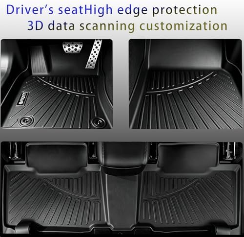 All Weather Floor Mats Set for Toyota RAV4 2018 2017 2016 2015 2014 2013 TPE Rubber Liners RAV4 Odorless Anti-Slip Car Floor Liners - 1st & 2nd Cargo Mat Covering The Backrest Full Set - Image 3