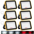 LED Work Light with Stand, 6-Pack, Rechargeable, Multi-Brightness Modes, White & Red Light, Black & Yellow by T-SUNUSLighting