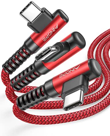 AINOPE USB C to USB Cable [3-Pack 3.3ft/6.6ft/10ft] 3.1A USB Fast Charge Right Angle, Resistant Nylon Braided USB C Charging Cable Compatible with Galaxy S21 S20 Plus, Note 20 10 9, Moto by AINOPE10yearsforphoneaccessories