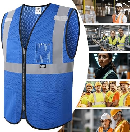JKSafety Safety Vest for men women Hi Vis Vest with Pockets and Zipper High Visibility Construction Vests BX310 - Image 6