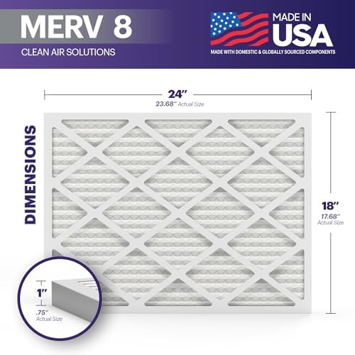 BNX TruFilter 18x24x1 Air Filter MERV 8 (4-Pack) - MADE IN USA – Dust & Pet Defense Electrostatic Pleated Air Conditioner HVAC AC Furnace Filters for Dust, Pet, Mold, Pollen MPR 600 – 700 & FPR 5 - Image 2