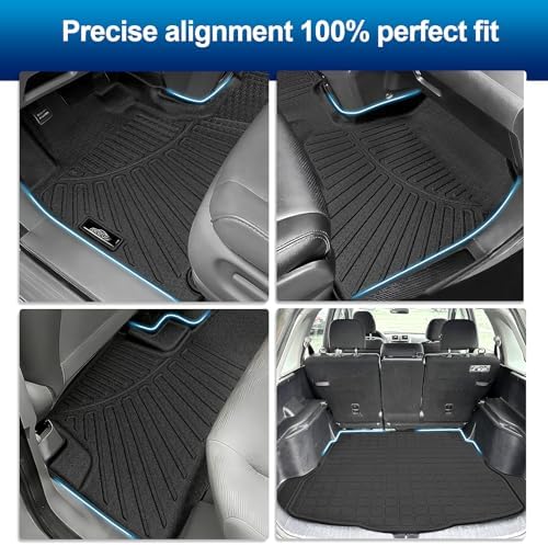 PELEUS Floor Mats for Honda CRV 2007-2011, Custom Fit All Weather Car Mats, Heavy Duty TPE Car Floor Mats 1st & 2nd Row Odorless Floor Liners Automotive SUV Accessories, No Curling No Creases, Black - Image 3